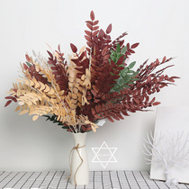 Wedding Hall Emulation Floral Flower Arrangement with Leaf Sophora Leaf Wedding Beauty Chen Soft Dress Floral Willow Leaf Home Date Leaf Silk Flower Green Plant