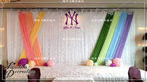 Wedding props background gauze curtain lace cloth curtain high-end wedding curtain arrangement stage curtain background cloth curtain
