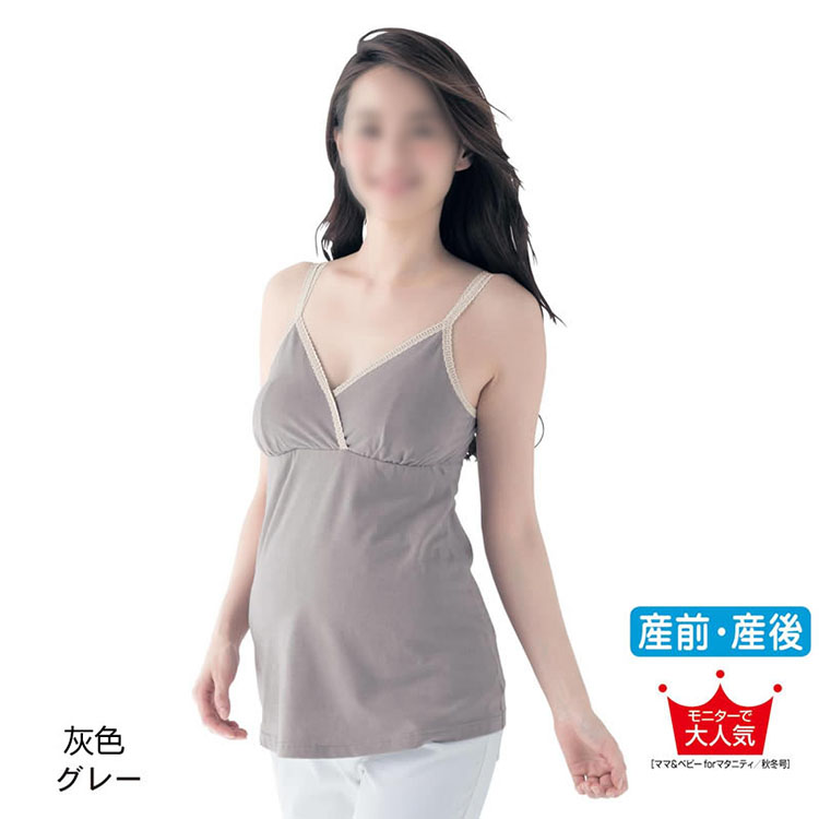 千趣会 MAMA孕产妇产前后十字交叉蕾丝边哺乳吊带衫 627395产品展示图1