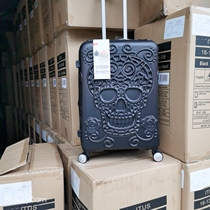 British it personality pop element punk trend skull suitcase 20 inch trend boarding box Customs Customs lock