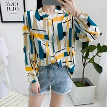 Cotton-padded shirt womens summer loose Korean fashion cotton silk long-sleeved shirt sunscreen outer wear large size artificial cotton top