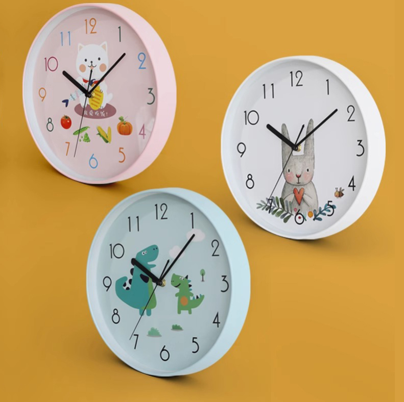 Hanging Clock Living Room Clocks 2023 new creative minimalist Hyundai Electronics muted cartoon children's bedroom hanging wall clocks-Taobao