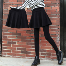 ins super fire wool short skirt womens autumn and winter 2020 new high-waisted a-word tutu black pleated skirt