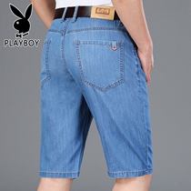 Flower Playboy Cowboy Shorts Male summer outwear 7 Pants Middle Aged Men Loose Straight Barrel Casual 50% Pants
