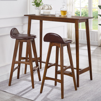 Nordic simple solid wood bar table and chair living room partition household balcony window tall dining table Wall
