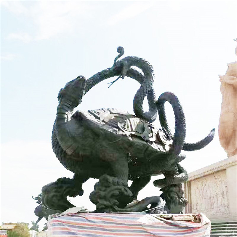 上古四大神兽雕塑纯铜青龙白虎朱雀玄武像户外园林摆件铜像新中式庭院