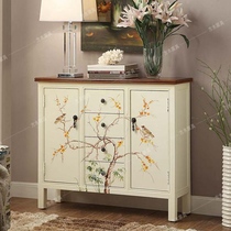 Eurostyle dining side cabinet American door hall Xuanguan cabinet European-style painted retro-painted retro-field room with storage lockers