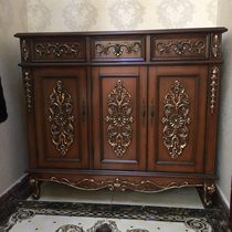 Eurostyle oak wood-in-door shoe cabinet entryway Doors Hardwood Solid Wood American Doorway Oversized Door Hall Balcony Lockers