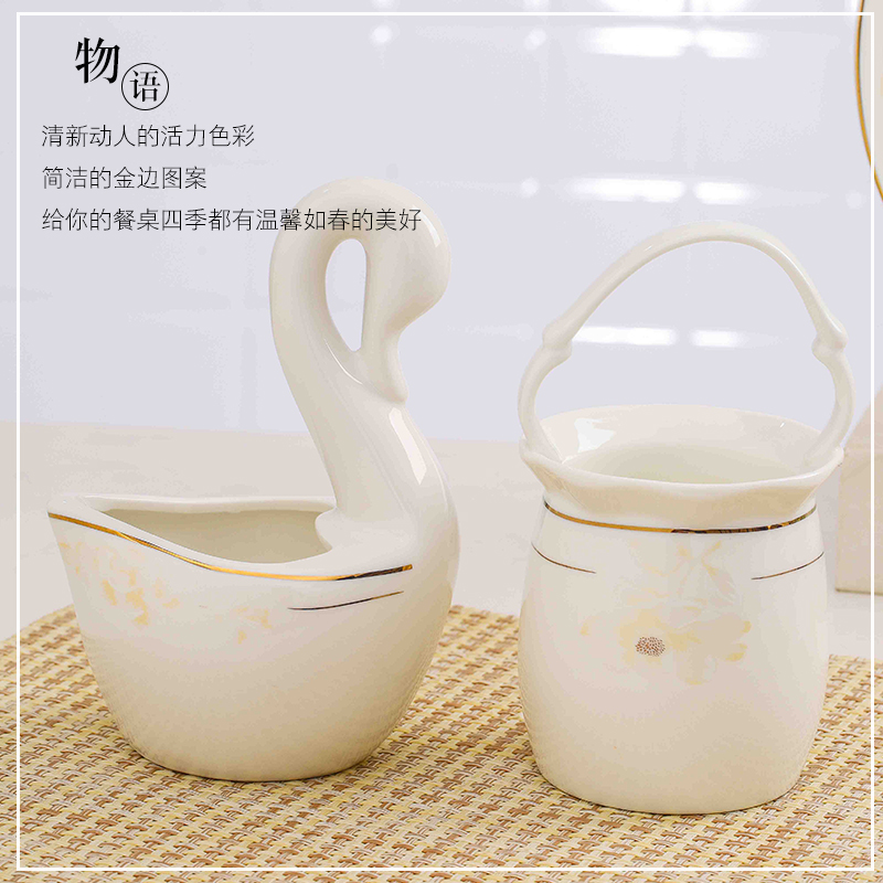 Jingdezhen DIY years static good 】 【 free combination ceramic bowl fish dish dishes teaspoons of ipads China tableware suit