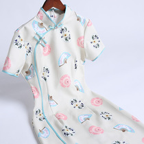 Qi Wei improved version of cheongsam skirt summer new young girl dress French little man Daily Chinese style