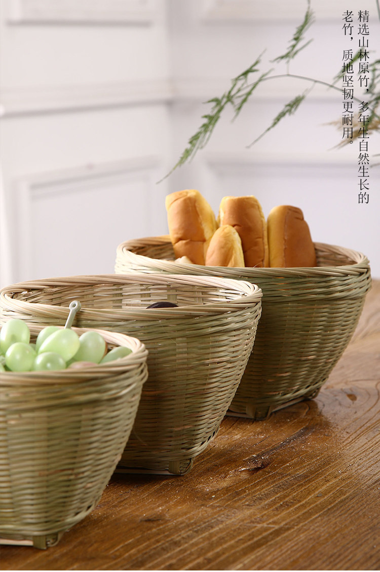 竹编小箩筐小果篮手工竹编制品小提篮竹篮子点心篮干果篮收纳筐