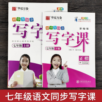 2019 edition of the first day of Chinese synchronization copybook seven 7 grade Chinese copybook Junior High School practice copybook middle school students copybook liu teng of writing course block pen copybook regular script pen
