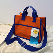 Klein Blue Sail Cloth Bag Woman 2021 New Dongdaemun Student commuter Single shoulder casual Coloured Temperament Satchel