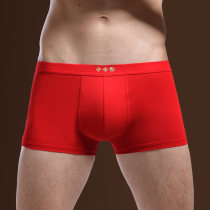 This years mens underwear solid color cotton mens boxer pants wedding Red Youth belongs to the tiger year red boxer pants