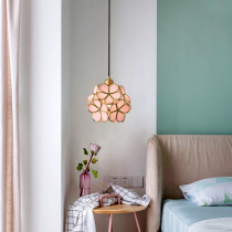 Nordic all-copper Japanese-style glass lamp Warm bedroom bedside aisle Net celebrity ins girls and childrens room petal chandelier