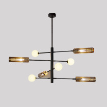 Nordic simple modern living room chandelier Personality creative atmosphere Bedroom dining room multi-head rotating magic bean molecular chandelier