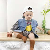 Korean version of the baby wear denim vest 66-90-W-YJ-11025