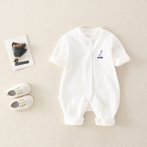 Baby jumpsuit four seasons cotton base autumn clothes wear baby pajamas spring and autumn thin models under the age of 1 08