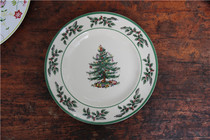 New Christmas theme breakfast plate main plate dinner plate underglaze color disc American flat plate decoration plate gift
