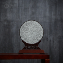 Longquan celadon Wu Jun handmade jade bi year old peace iron tire ice crack sitting plate high-grade gift ornaments collection