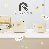 One Meats PURROOM Ceramic Small Chicken Cat Bowl Pitched Crooked Neck Food Basin Protection Cervical Spine Anti-Roll