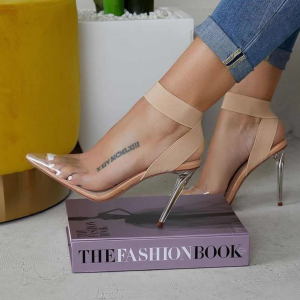 style simple transparent and sexy high-heeled sandals 