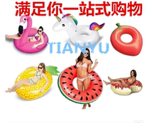 Flamingo swimming ring adult Mount water inflatable floating row Swan unicorn oversized new rose gold mount