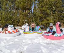 Foreign trade adult children inflatable flamingo ski ring unicorn sleigh ring swimming ring mount wear-resistant cold