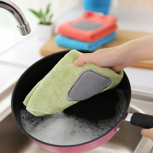 可挂式吸水抹布百洁布厨房不沾油洗碗布毛巾加厚擦手巾洗锅洗碗巾_7折
