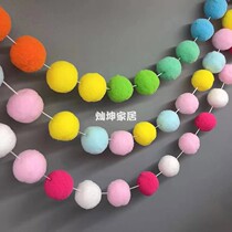 ins hairball string hanging ornaments macaron color dress girl room bedroom kindergarten ring creation diy handmade material