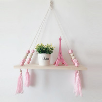 Hemp rope wooden tray with tassel Net red wall decoration girl heart bedroom layout ins fairy room wall decoration students