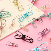 Plated metal retro small fish clip stainless spring steel mini photo clip female student stationery note small clip