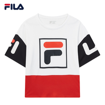 FILA Phila Le Official Womens Short Sleeve T-Shirt 2021 Summer New Contrast Loose F-BOX Cotton Short Sleeve Shirt