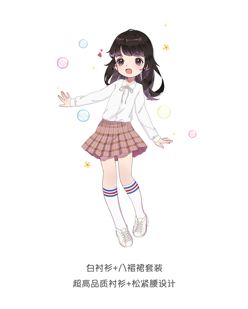 童装新款韩版中大童女童格子半身裙秋宝宝腰裙儿童百褶短裙演出服