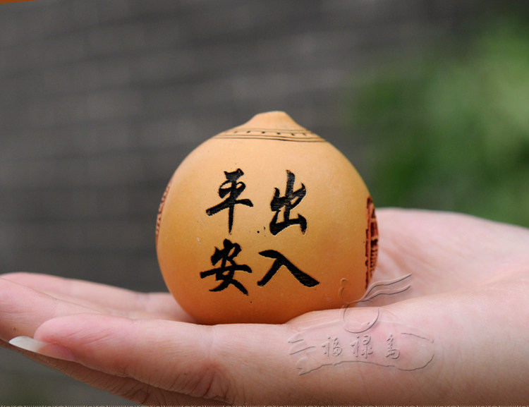 精品天然鸡蛋葫芦福禄寿手捻文玩葫芦烙画雕刻家居工艺品家居摆件