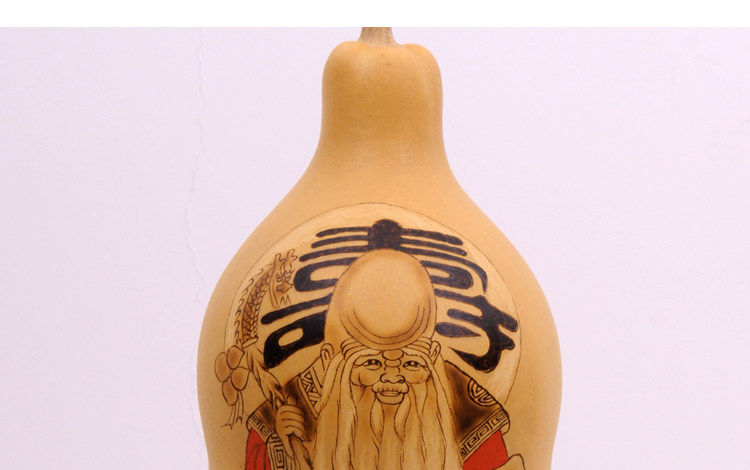 精品特大号天然烙画大葫芦老寿星家居摆件送长辈工艺品35~45厘米