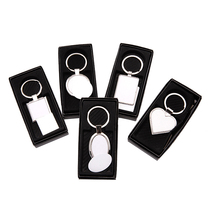 Thermal transfer metal keychain hot stamping blank keychain custom printing photo key lock DIY personality key lock