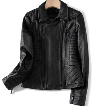 Leakage imported head layer sheep leather leather jacket womens short jacket waist leather jacket lapel collar locomotive womens coat