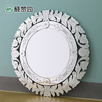 European neoclassical carved mirror background wall decoration porch mirror bathroom mirror wearing mirror fashion makeup mirror 0265