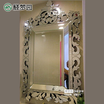 Carved mirror decorative mirror porch mirror door bathroom mirror fashion mirror cosmetic mirror square hanging mirror 1063
