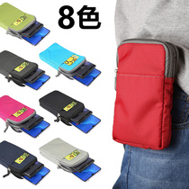 Mobile phone bag hanging waist canvas bag men and women buckle wear belt running bag vertical one shoulder shoulder bag Huawei glory 8x max