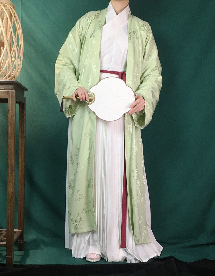 现货鸟鸣涧10色宋制长褙子对襟长衫可至足如梦令提花春秋汉服