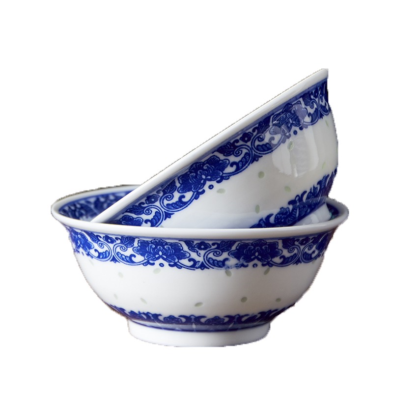 Jingdezhen ceramic glaze and exquisite dishes of blue and white porcelain tableware under 4.5 "5" 6 "rice bowls rainbow such as bowl soup bowl