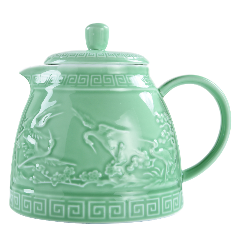 Jingdezhen ceramic teapot large celadon pot with screen pack cool teahouse home tea kettle teapot