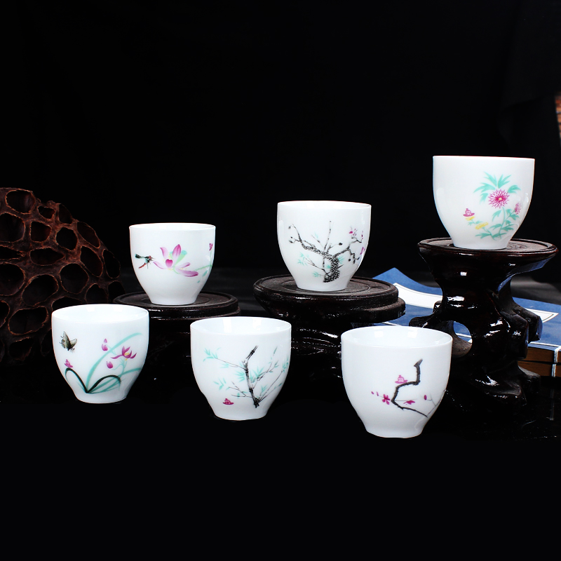 The Product jue jingdezhen time tea service master sample tea cup cup glass ceramic household single cup glass dual - purpose