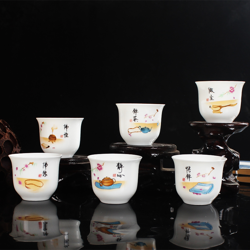 Jingdezhen ceramic tea set six cups a glass sample tea cup