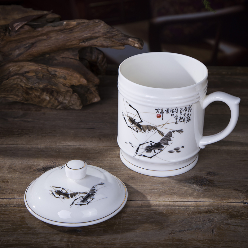 The Product jue scene of jingdezhen ceramic cups with cover large overlord cup large capacity water glass cup