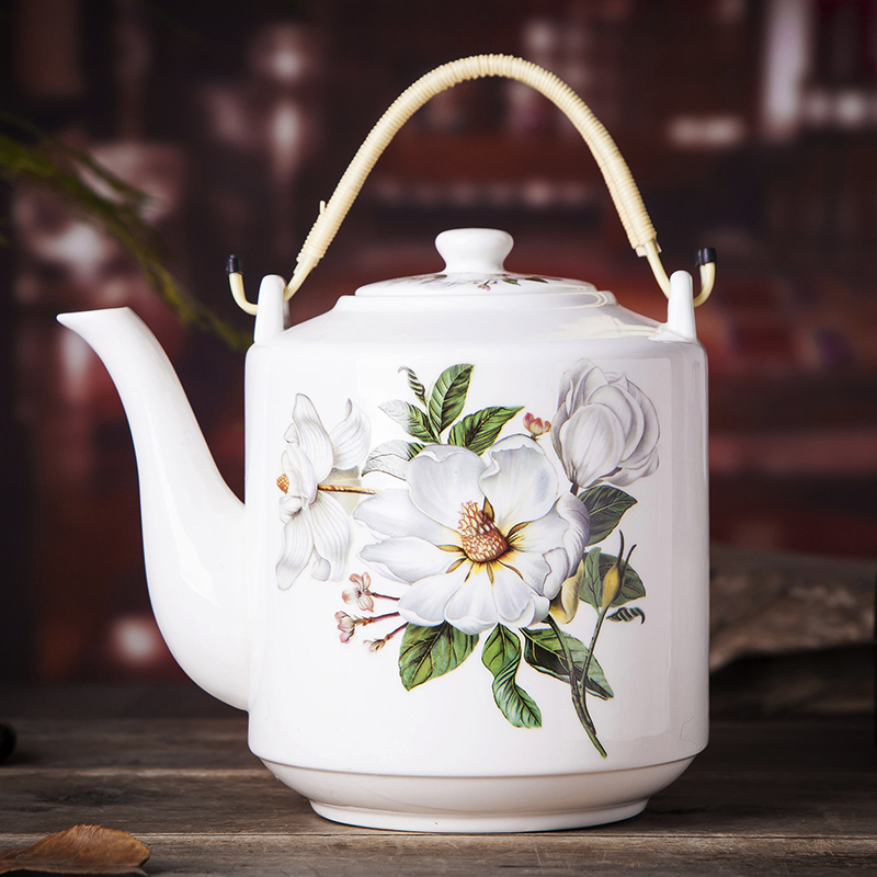 The Product jue jingdezhen ceramic teapot high - capacity ceramic teapot cool large blue and white girder kettle pot teapot