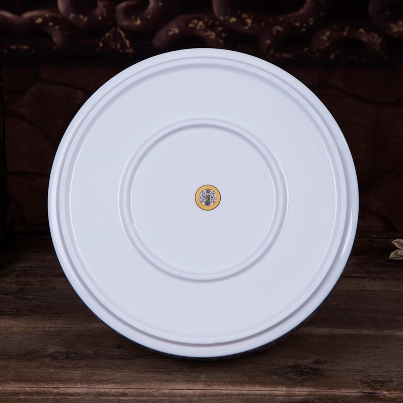 Ceramic Japanese kung fu tea tea tray circle of blue and white porcelain office water dry terms Taiwan bamboo pallets