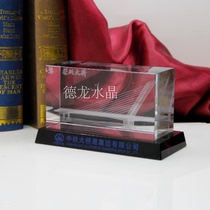 Crystal bridge 3D model custom bridge groundbreaking Crystal souvenir company souvenir gift decoration